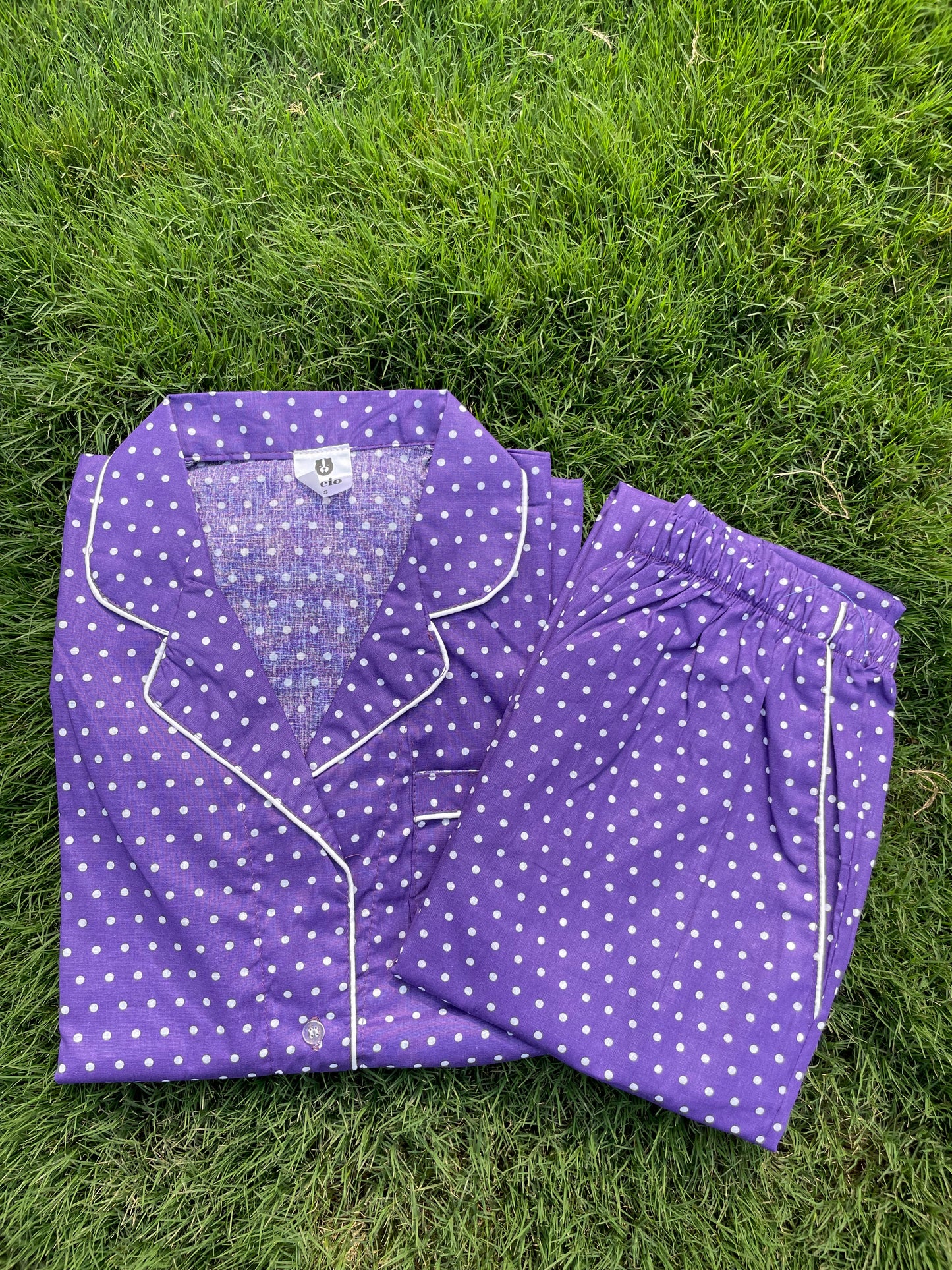 Half Sleeves Violet Polka - HPJ25
