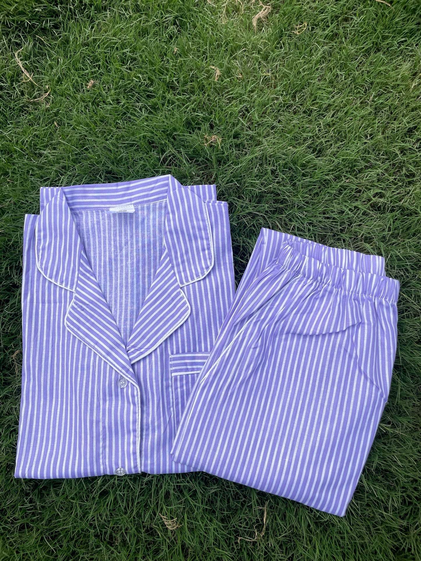 Half Sleeves Purple Stripes - HPJ55