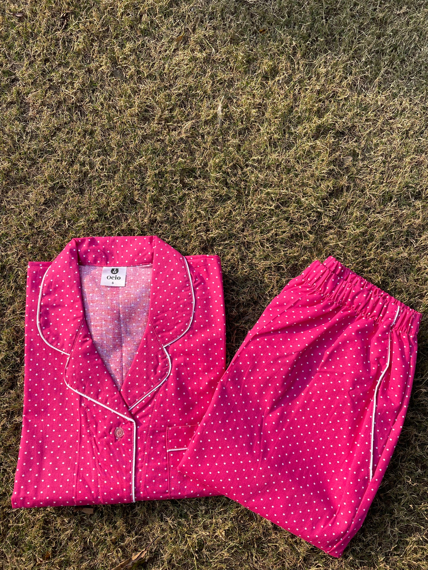 Half Sleeves Pink Polka - HPJ205