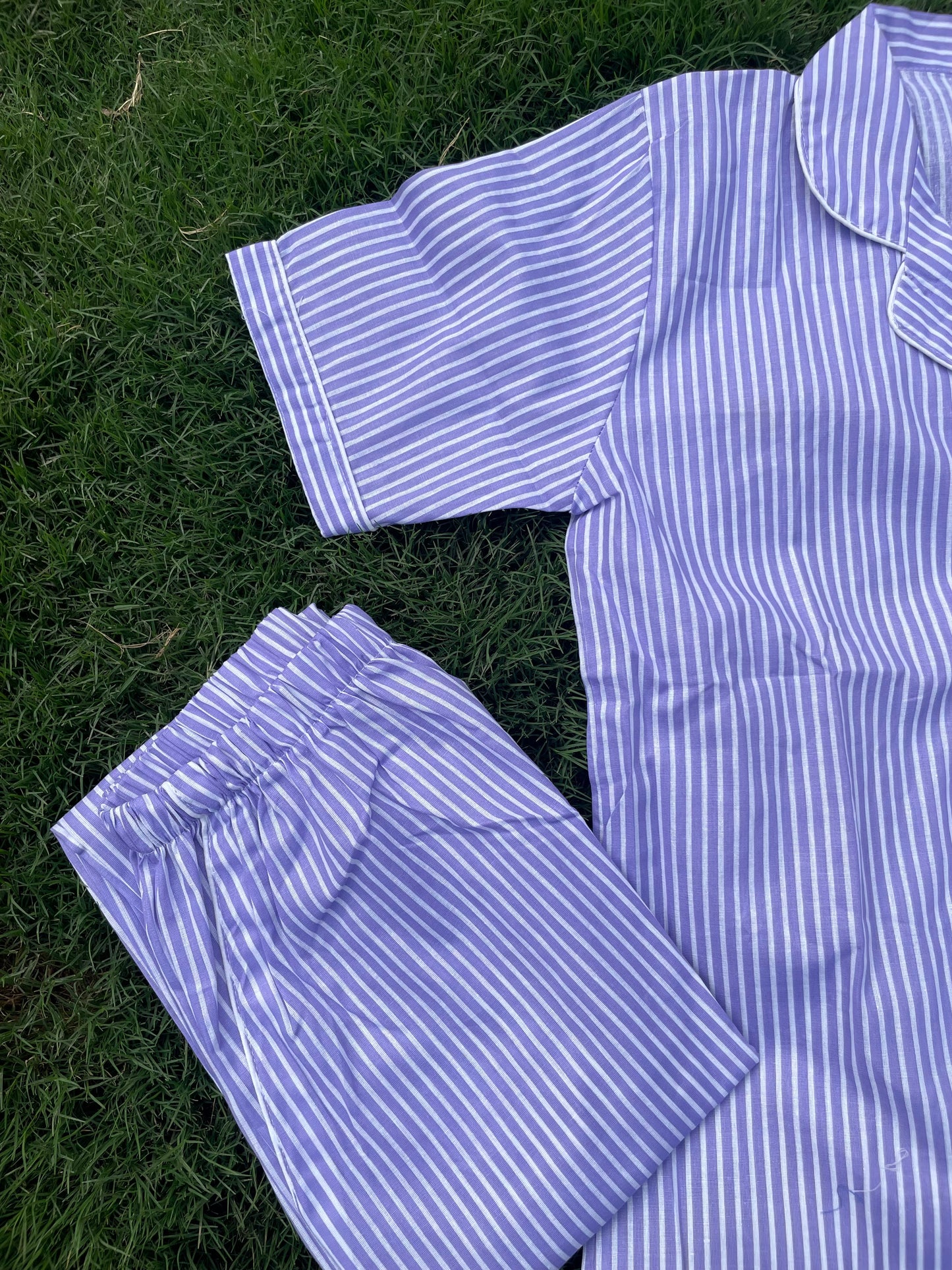 Half Sleeves Purple Stripes - HPJ55
