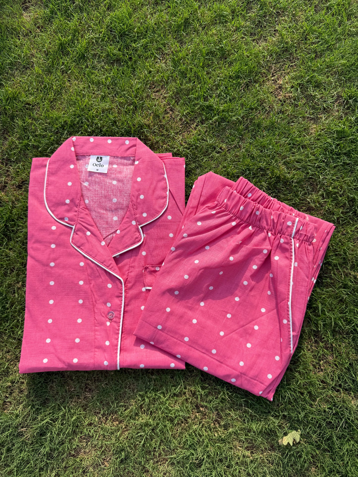 Half Sleeves Big Pink Polka - HPJ245