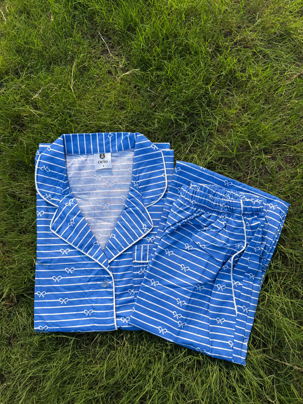 Blue Bows Maternity PJ - MT65