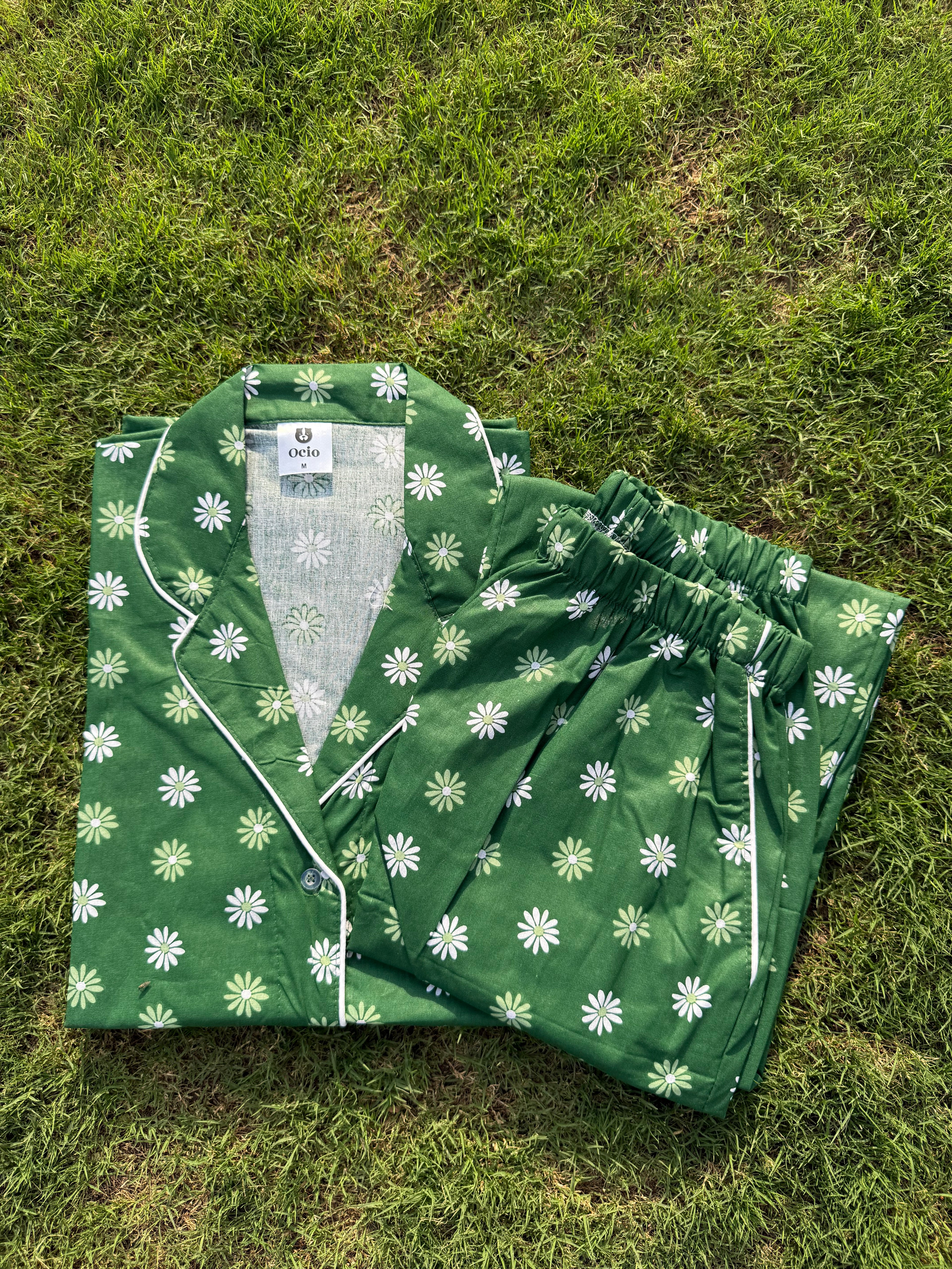 Half Sleeves Green Flowers - HPJ230