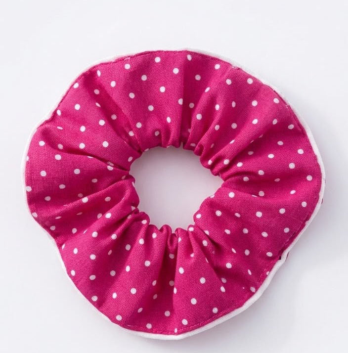 Pink Polka Scrunchie - SC12