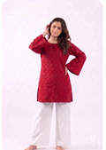 Red Embroidered with White Trouser- CW95