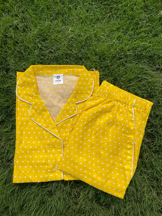 Half Sleeves Yellow Polka - HPJ1