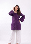Purple Embroided with White Trouser- CW90