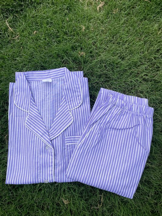 Half Sleeves Purple Stripes - HPJ55