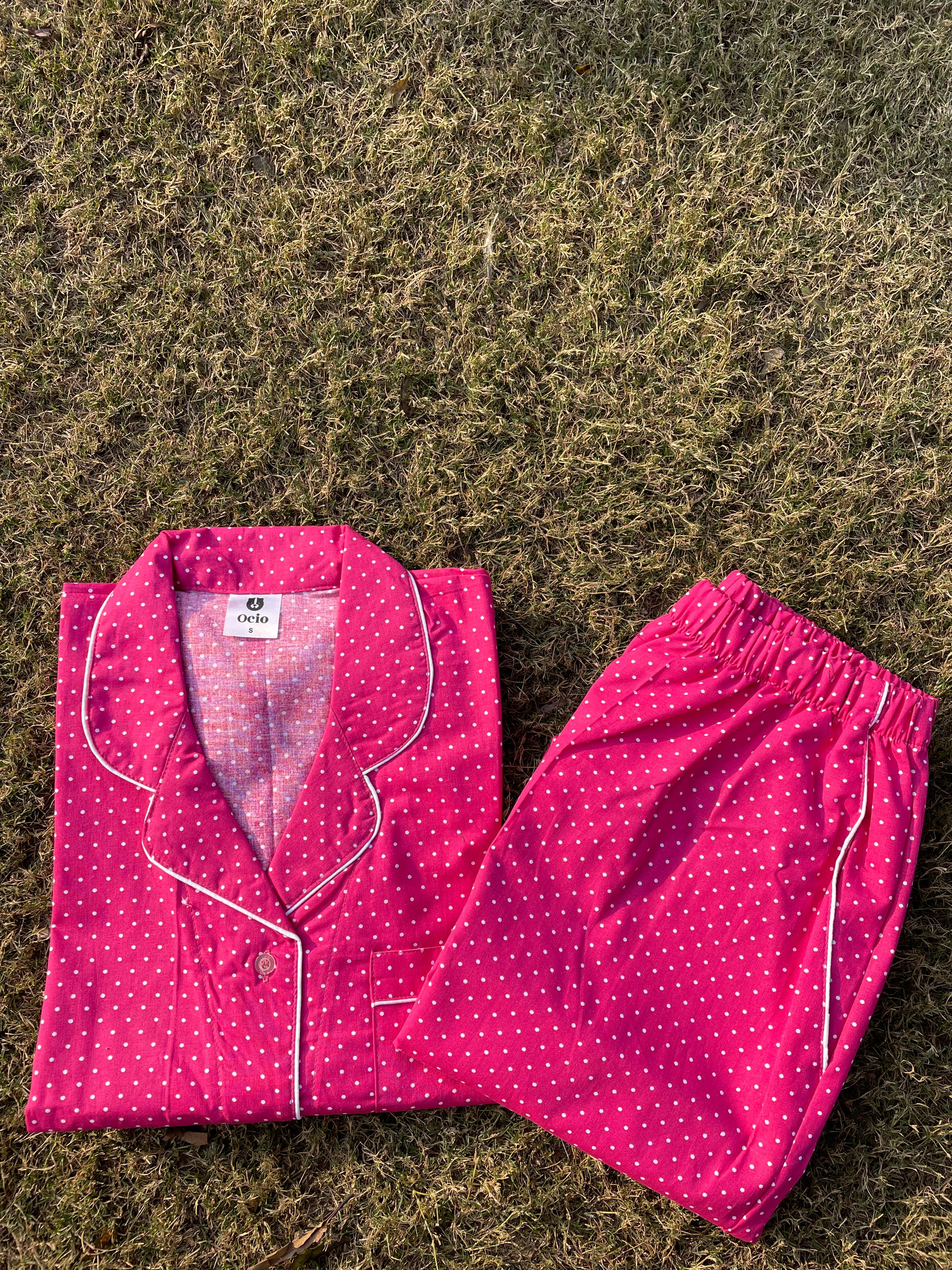 Half Sleeves Pink Polka - HPJ205