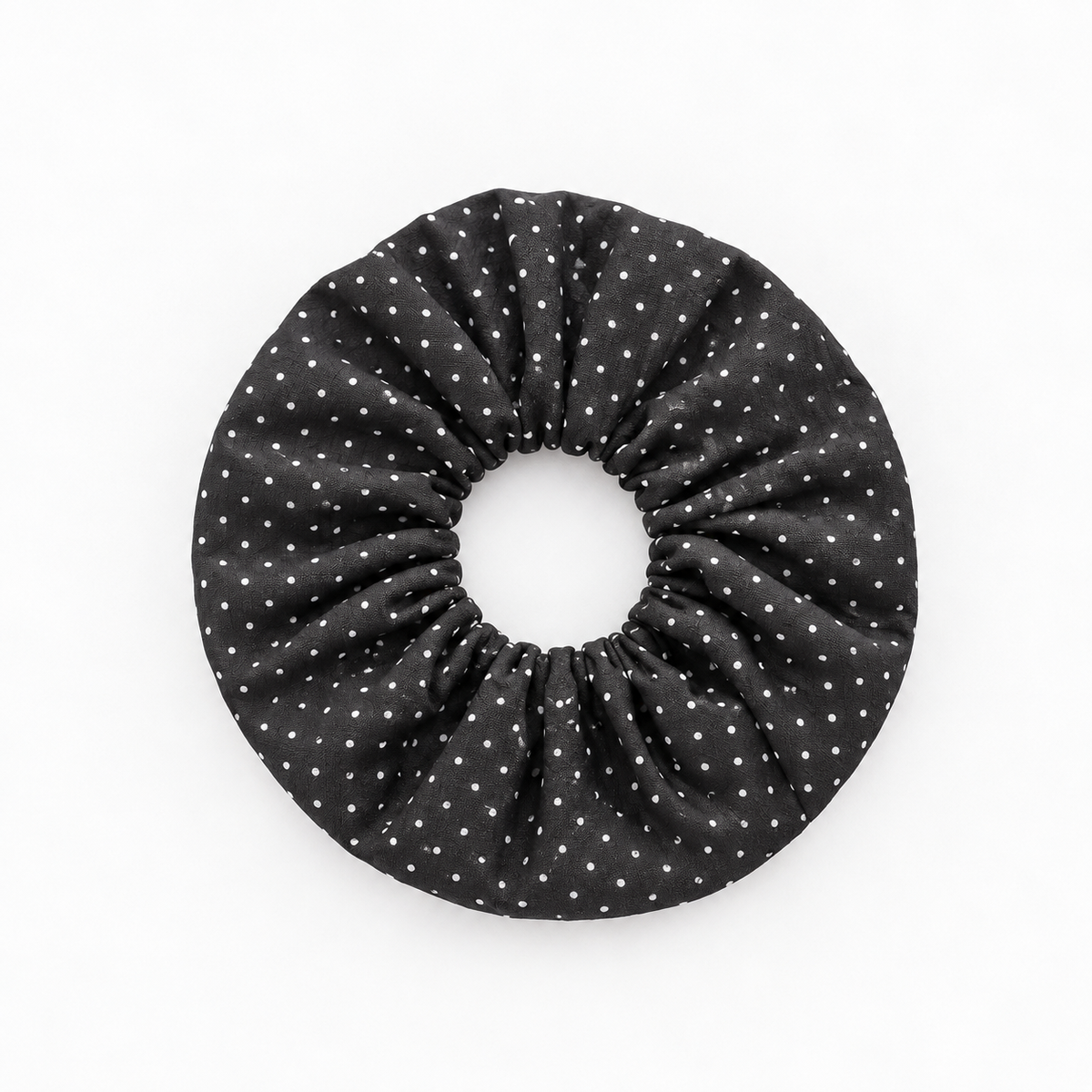 Polka Dot Black Scrunchie