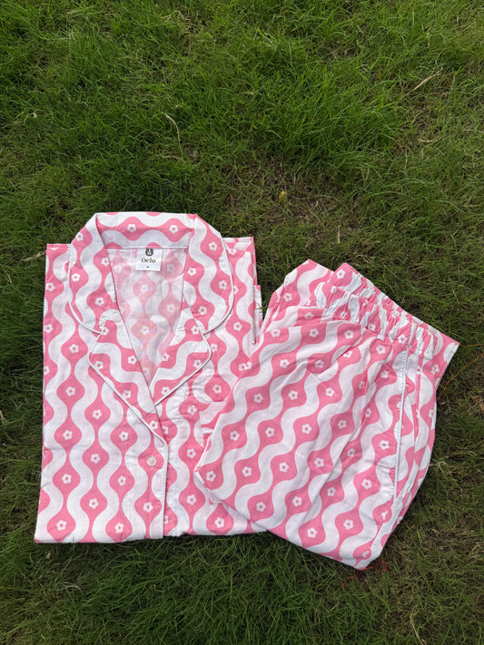 Half Sleeves Wavy Pink - HPJ195