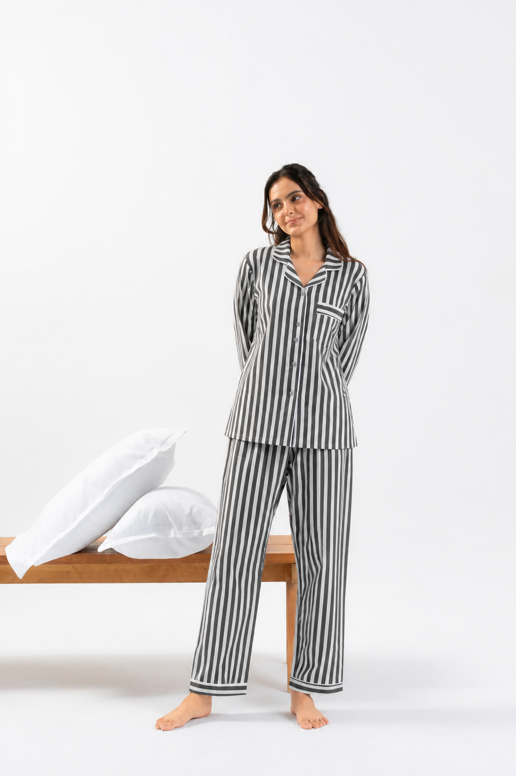 Black Stripes PJ Set