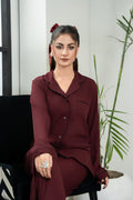 Plain Maroon Silk PJ - SPJ35