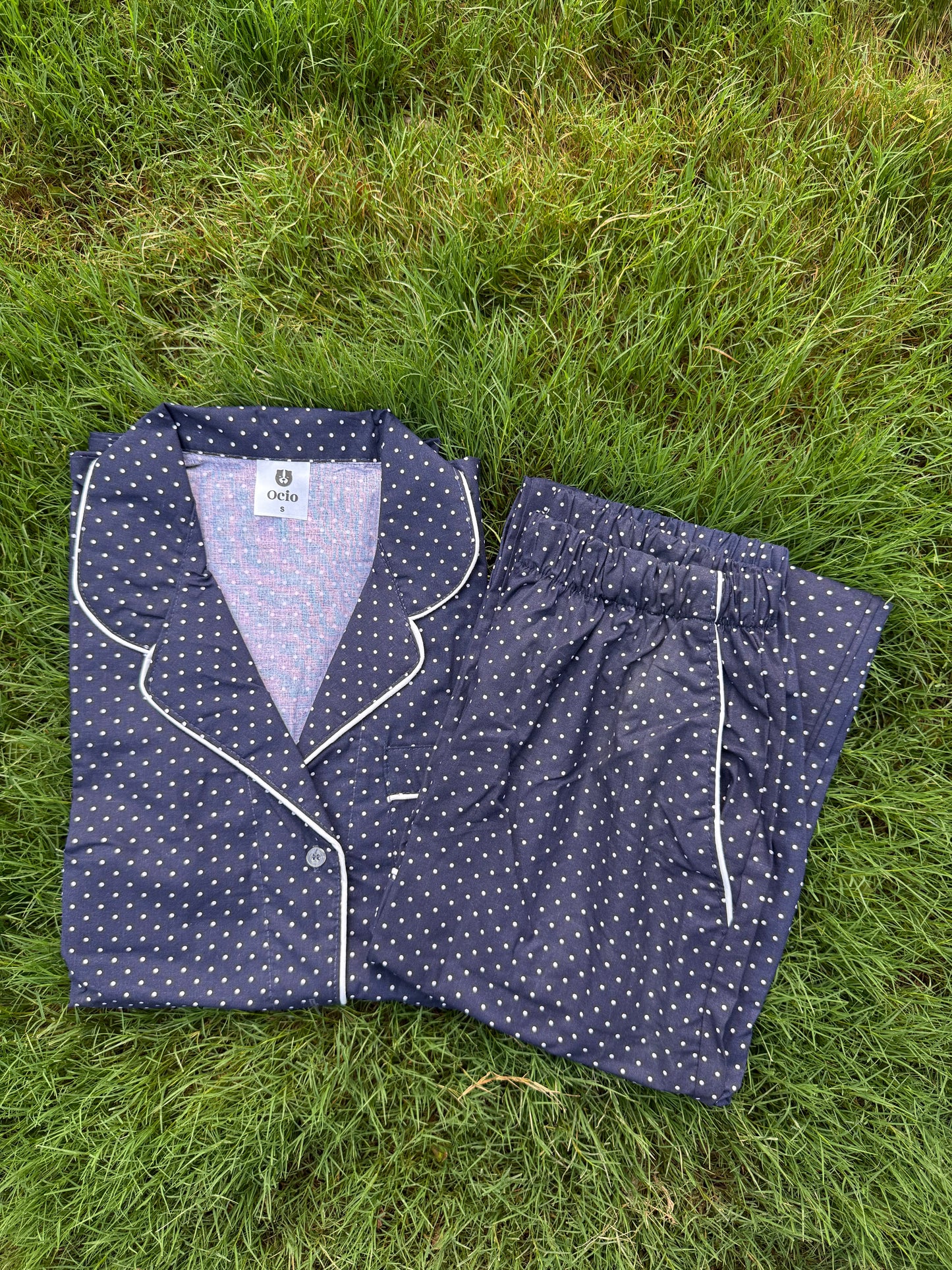 Half Sleeves Blue Polka - HPJ95