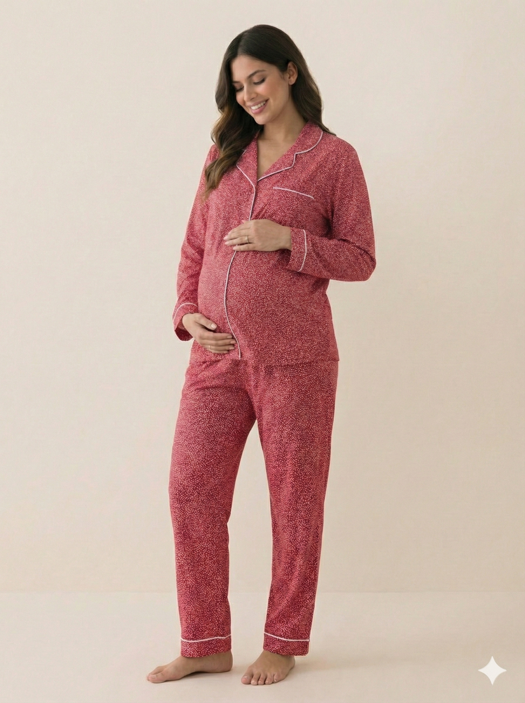Red Dots Maternity PJ - MT25