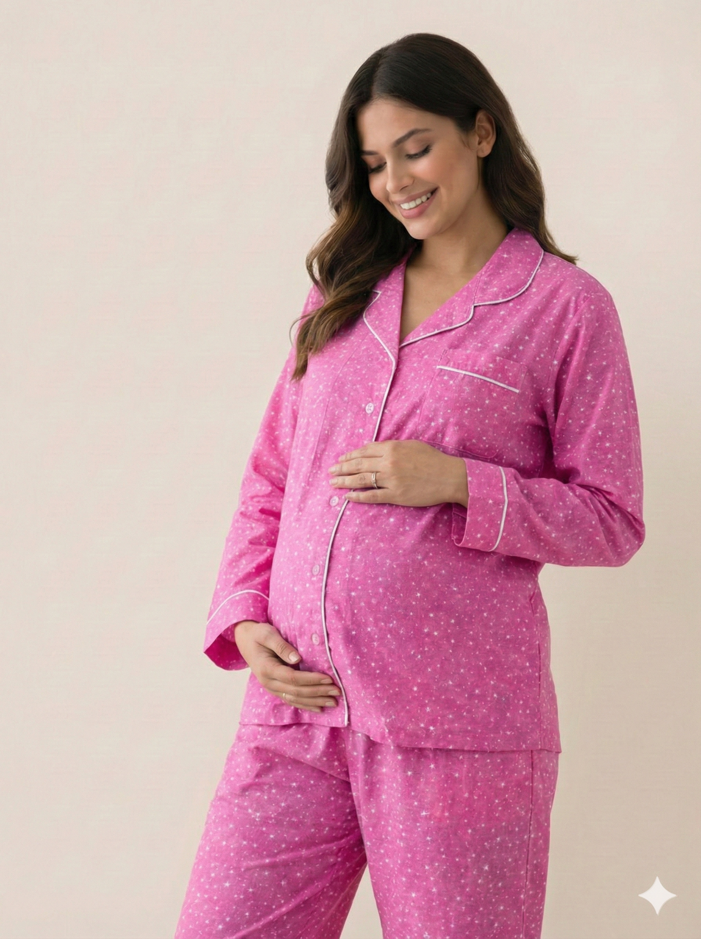 Pink Sparkles Maternity PJ - MT45