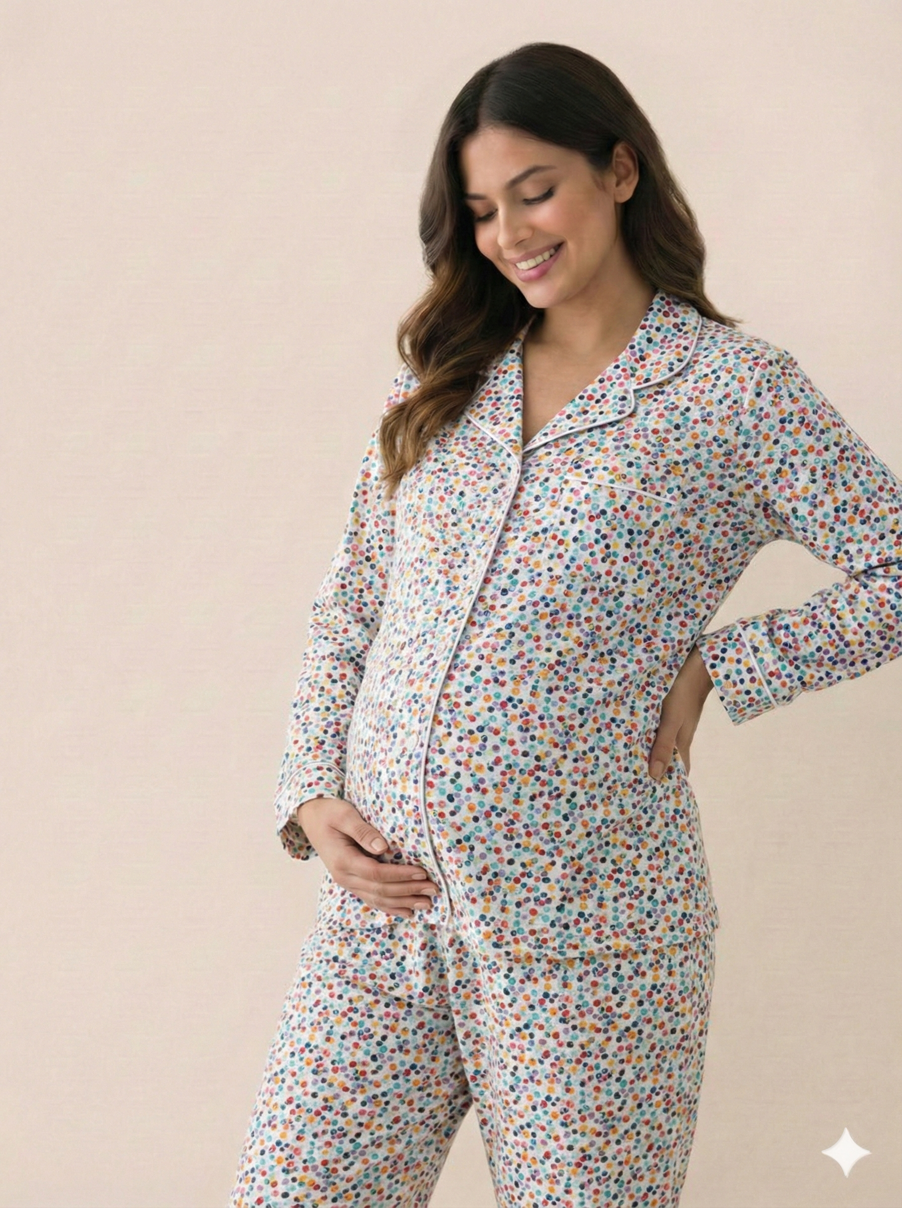 Rainbow Dots Maternity PJ - MT20