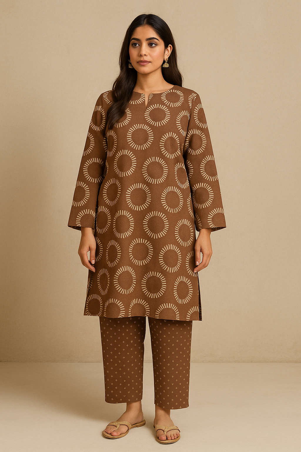 Brown Circles Unstitched - UF10