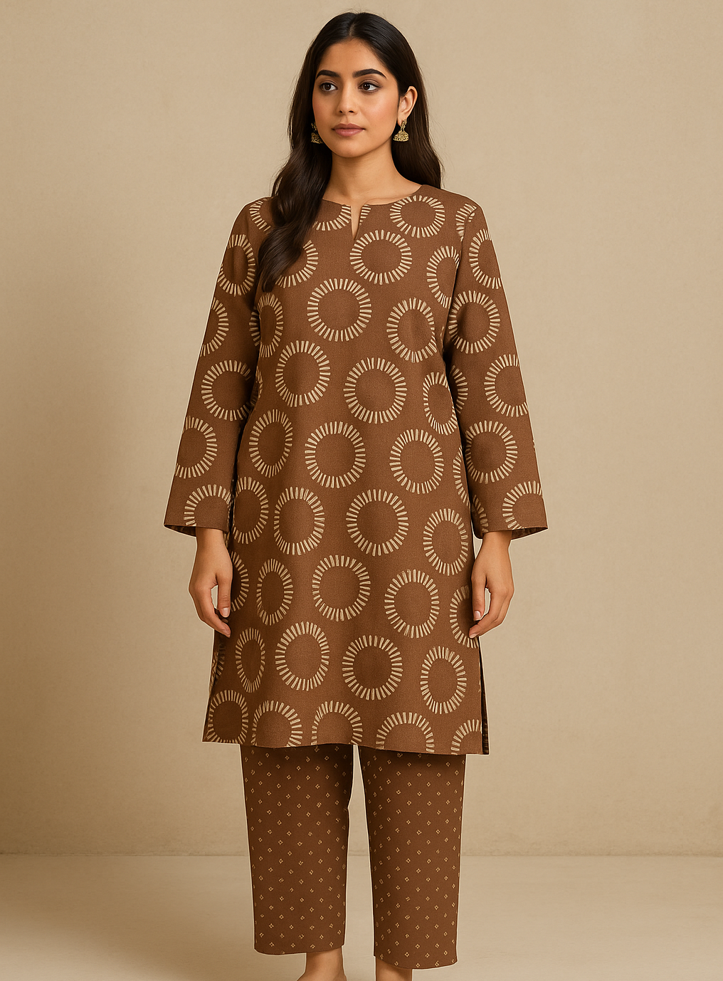 Brown Circles Unstitched - UF10