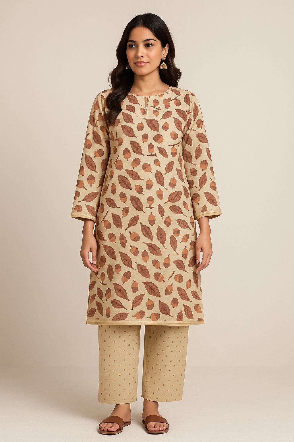 Brown Petals Unstitched - UF13