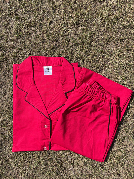 Half Sleeves Plain Red - HPJ115